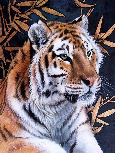 Картина по номерам 40x50 Красивый портрет тигра
