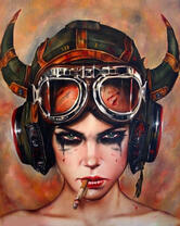 Без бренда «Девушка в шлеме с сигаретой» в Ставрополе в интернет-магазине  Без бренда «Девушка в шлеме с сигаретой» в Ставрополе