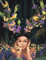 Без бренда «Темноглазая девчонка с цветами и птицами в волосах» в Ставрополе в интернет-магазине  Без бренда «Темноглазая девчонка с цветами и птицами в волосах» в Ставрополе