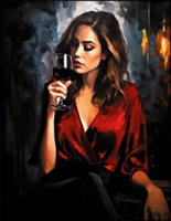 Без бренда «Девушка в красном платье с бокалом вина» в Ставрополе