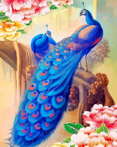 Роскошные синие павлины