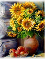 Без бренда «Кувшин с подсолнухами и корзинка с яблоками» в Ставрополе