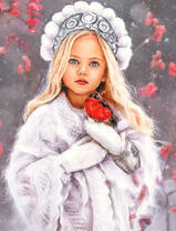 Белокурая девчонка со снегирем